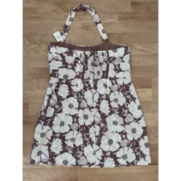 NWT Abercrombie & Fitch Linen Blend Floral Halter Dress Size Large - Picture 5 of 9